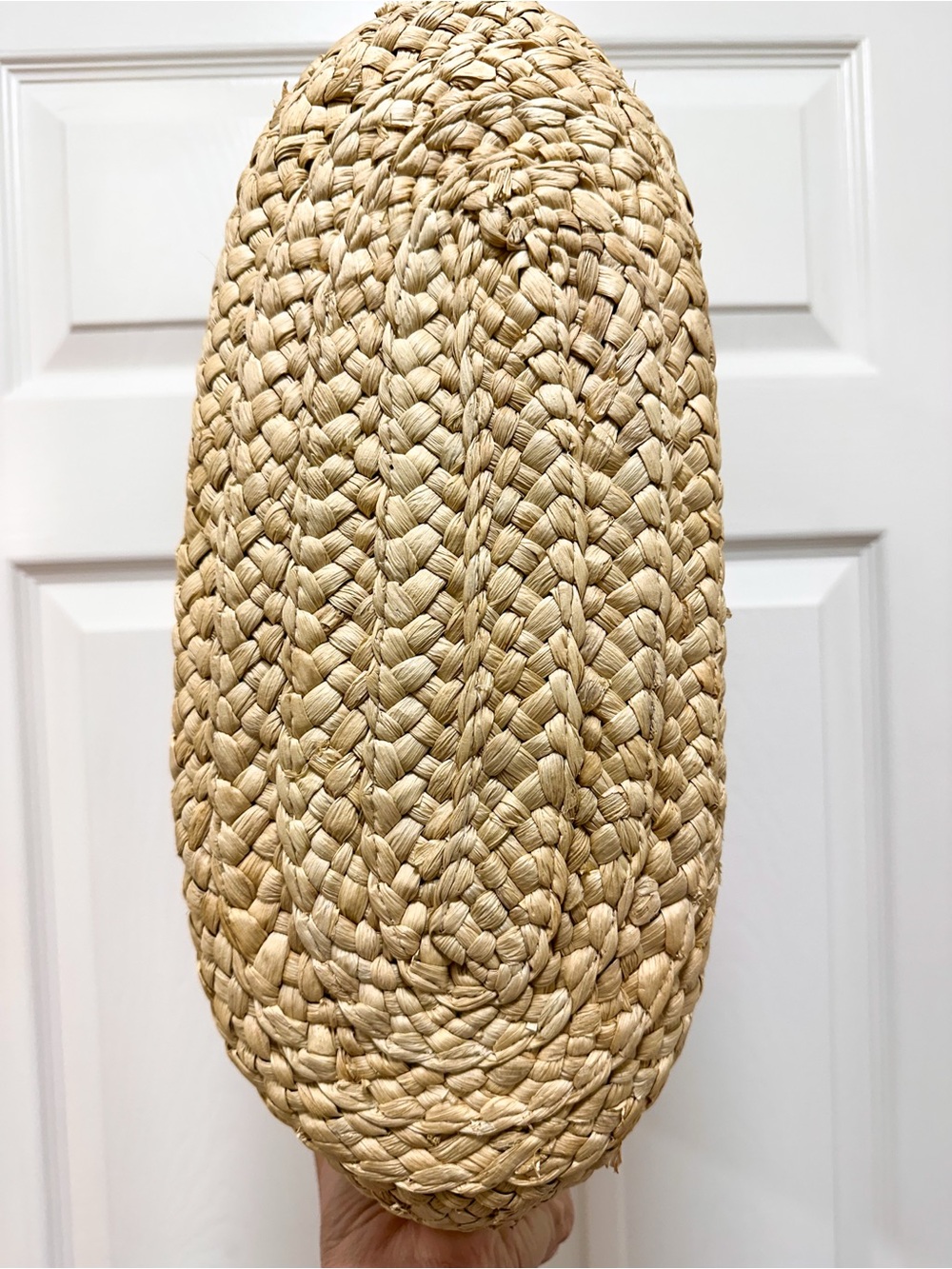 Coach Tea Rose Large Woven Straw Summer Tote Leather Trim Shoulder Bag - Picture 12 of 12
